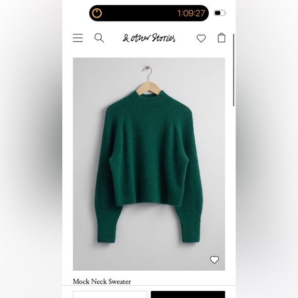 & Other Stories Purple Mock Neck Sweater - Picture 2 of 9